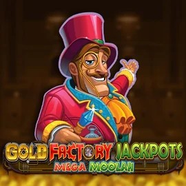 Logo of Gold Factory Jackpots Mega Moolah from Aurum Signature Studios at Casinacho Casino