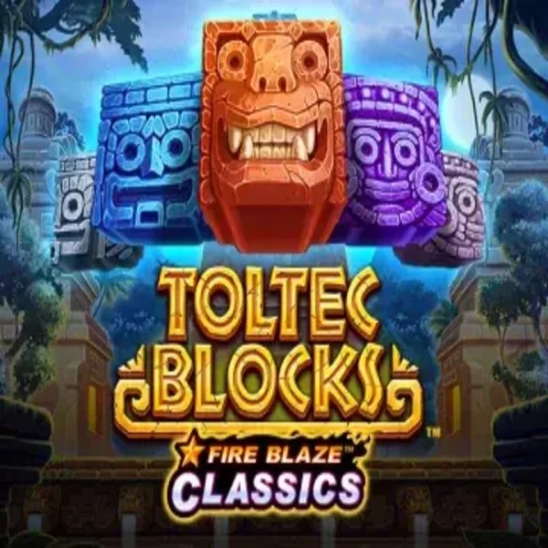 Fire Blaze: Toltec Blocks slot logo by Rarestone Gaming at Casinacho CasinoFire Blaze: Toltec Blocks
